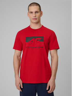 4F 4F T-Shirt SPORTS CLUB Czerwony Regular Fit