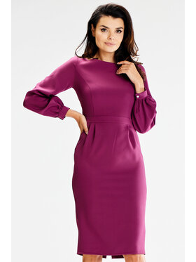 Awama Awama Sukienka wieczorowa A597 Fioletowy Basic Fit