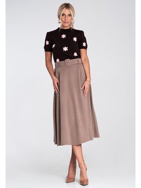 FIGL FIGL Trapézová sukňa M1234 Béžová A-Line Fit