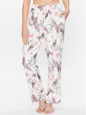 Hunkemöller Hunkemöller Pyžamové kalhoty Jungle 202317 Bílá Comfortable Fit