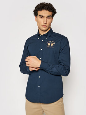 La Martina La Martina Риза Poplin CCMC01 PP003 Тъмносин Regular Fit