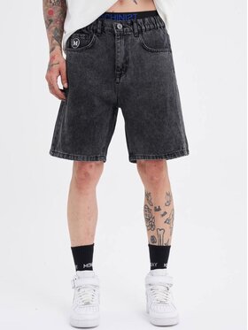 MyStars MyStars Szorty jeansowe Krótkie Spodenki Jeansowe Męskie Ciemne Szare MyStars Black Basic 29 Czarny Loose Fit