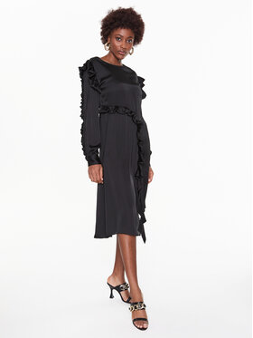 Remain Remain Φόρεμα κοκτέιλ Light Satin Draped RM2206 Μαύρο Regular Fit