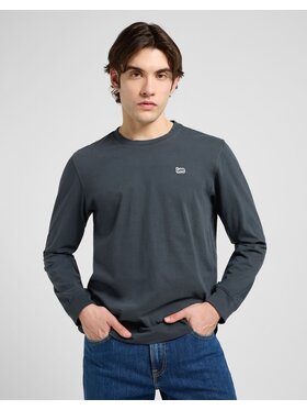 Lee Lee T-Shirt LS PATCH LOGO TEE Niebieski Regular Fit