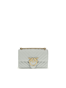 PINKO PINKO Borsetta Gray Calf Leather Bos Taurus Shoulder Grigio
