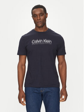 Calvin Klein Calvin Klein T-shirt Double Logo K10K114149 Tamnoplava Regular Fit