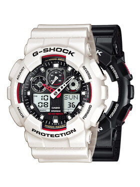 Casio Casio Zegarek SET GA-100-1A4ER + BEZEL 10395292 + PASEK 10395227 Biały