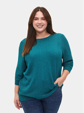 Zizzi Zizzi Svetr M61197C Zelená Regular Fit