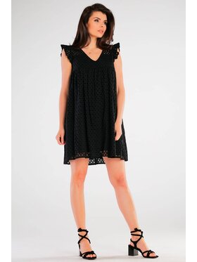 Awama Awama Sukienka letnia A433 Czarny Basic Fit
