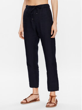 Tommy Hilfiger Tommy Hilfiger Pantaloni di tessuto WW0WW37752 Blu scuro Boyfriend Fit