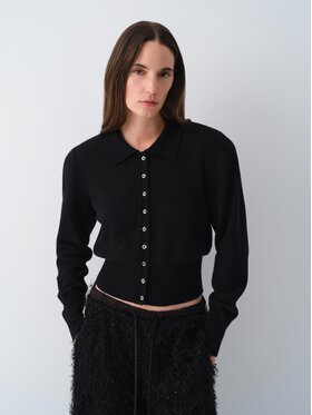 La Mania La Mania Kardigan PERCY Czarny Basic Fit