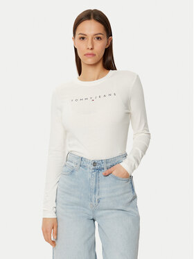 Tommy Jeans Tommy Jeans Bluzka DW0DW19434 Écru Slim Fit