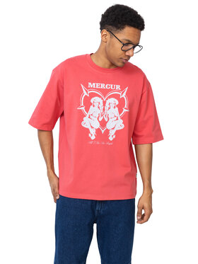 Mercur Mercur T-Shirt Angels Czerwony Comfortable Fit
