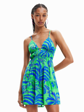 Desigual Desigual Sommerkleid Milos 23SWMW14 Grün Regular Fit