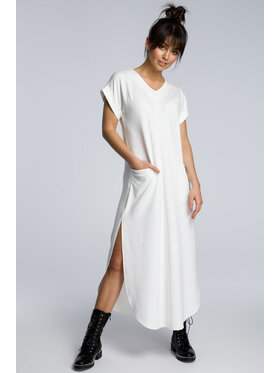 BeWear BeWear Sukienka codzienna B065 Biały Flare Fit
