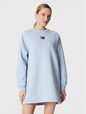 Tommy Jeans Tommy Jeans Úpletové šaty Badge DW0DW15046 Modrá Regular Fit