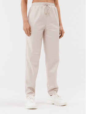 Guess Guess Dirbtinės odos kelnės New Viola W3BB44 WF8Q0 Smėlio Regular Fit