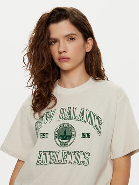 New Balance T-shirt WT43548 Smeđa Oversize