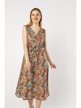 QUIOSQUE QUIOSQUE Sukienka codzienna INDONE DRESS Brązowy Regular Fit