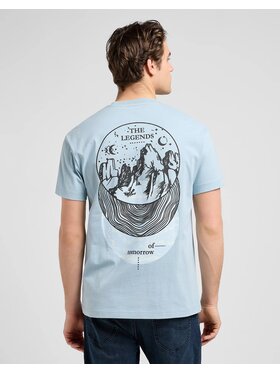 Lee Lee T-Shirt SS RELAXED GRAPHIC TEE Niebieski Relaxed Fit