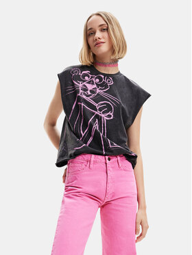 Desigual Desigual Marškinėliai 23SWTK49 Juoda Regular Fit