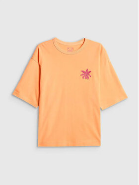 4F 4F T-Shirt BEACHWEAR Pomarańczowy Boxy Fit