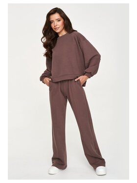 Makadamia Makadamia Dres M951 Brązowy Loose Fit
