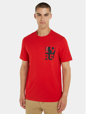Tommy Hilfiger Tommy Hilfiger T-Shirt MW0MW32607 Czerwony Regular Fit