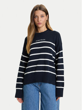 Guess Jeans Guess Jeans Sweter W5BR03 Z3HM1 Granatowy Relaxed Fit