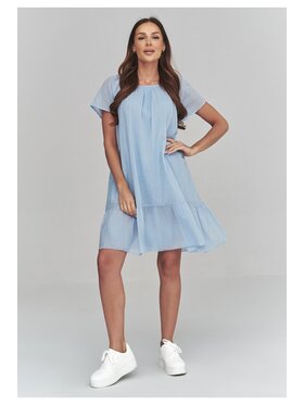 Makadamia Makadamia Sukienka codzienna C63 Niebieski Loose Fit