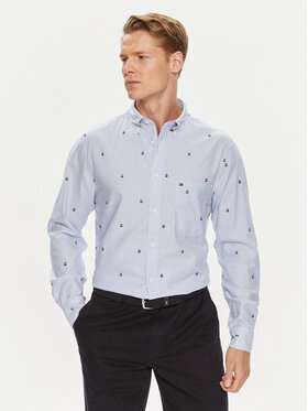 Tommy Hilfiger Tommy Hilfiger Cămașă Global Stripe MW0MW34608 Albastru Regular Fit