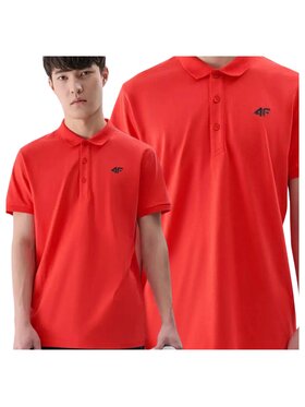 4F 4F Polokošeľa 4FWMM00TPTSM367-62S Červená Regular Fit