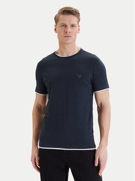 Guess Guess Tricou F6GI06 K6XN4 Albastru Slim Fit