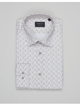 Borgio Borgio Koszula calimera_00693 Beżowy Slim Fit