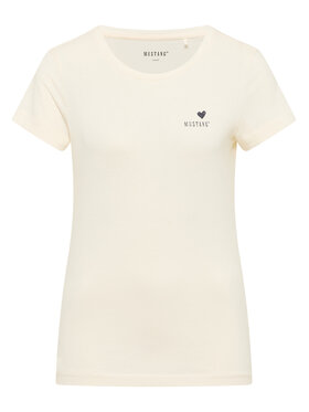 Mustang Mustang Tričko Loa 1016509 Écru Slim Fit