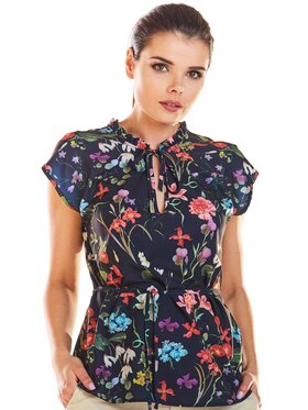 Infinite You Infinite You Bluzka M194 Granatowy Basic Fit