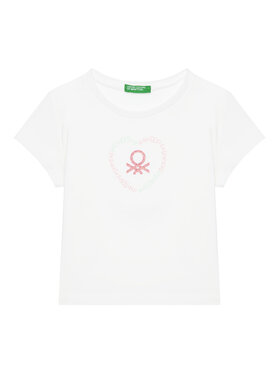 United Colors Of Benetton United Colors Of Benetton T-krekls 3I1XG10HU Balts Regular Fit
