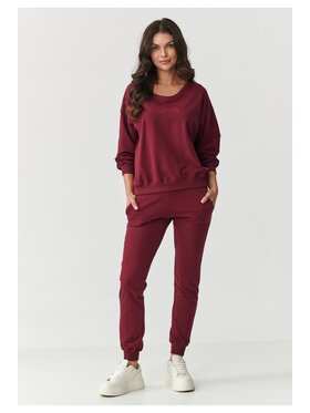 Makadamia Makadamia Dres M891 Bordowy Loose Fit