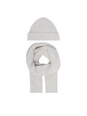Calvin Klein Jeans Calvin Klein Jeans Set šal + kapa Knitted Scarf Beanie Giftbox LVCKFJP00N Svetlo siva