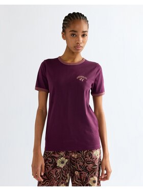 Wrangler Wrangler T-Shirt RINGER TEE Fioletowy Slim Fit
