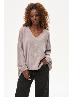 blue shadow blue shadow Sweter Tol Beżowy Regular Fit