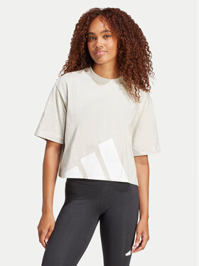 adidas adidas T-Shirt Essentials Big Logo Boyfriend JG8729 Béžová Loose Fit