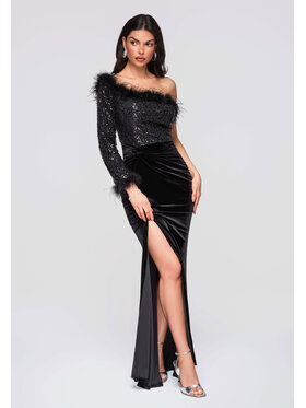 Ombre Ombre Sukienka wieczorowa LA-OM-DLR280 Czarny Regular Fit
