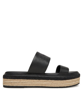 Calvin Klein Calvin Klein Еспадрили Flatform Wedge Slide - He HW0HW02374 Черен