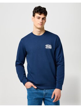Wrangler Wrangler Bluzka AMERICANA CREW Niebieski Regular Fit