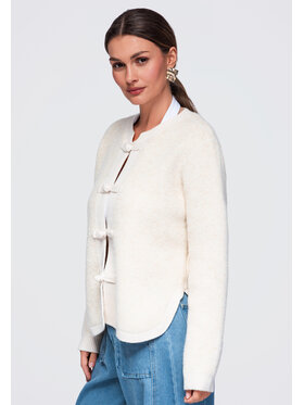 Ombre Ombre Sweter OW-SW-E0007 Beżowy Regular Fit