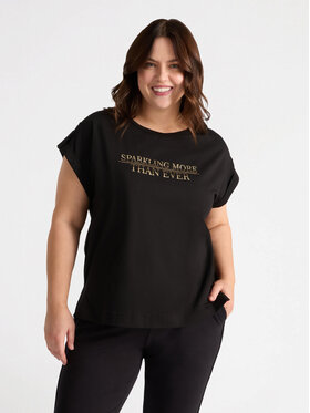 Fiorella Rubino Fiorella Rubino T-Shirt G222L008527N033 Czarny Regular Fit