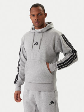 adidas adidas Mikina Essentials 3-Stripes JE6302 Sivá Regular Fit