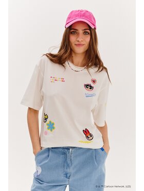 NAOKO NAOKO T-Shirt Sugar & Spice Biały Regular Fit