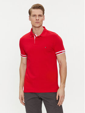 Tommy Hilfiger Tommy Hilfiger Polo marškinėliai Monotype MW0MW34737 Raudona Slim Fit